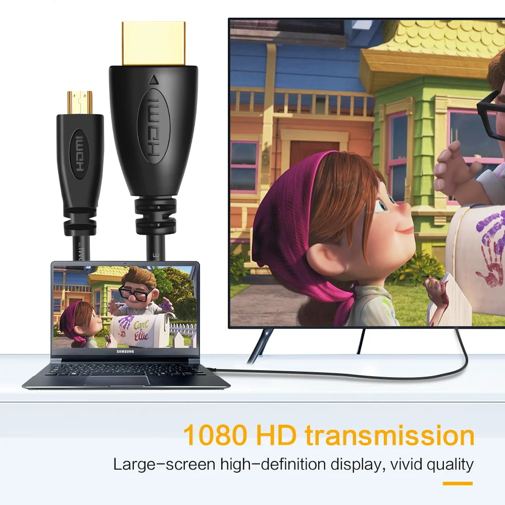 Micro HDMI совместимый с кабелем 1080P 3D 1 М 5 м 8 4 позолоченный штекер для ТВ