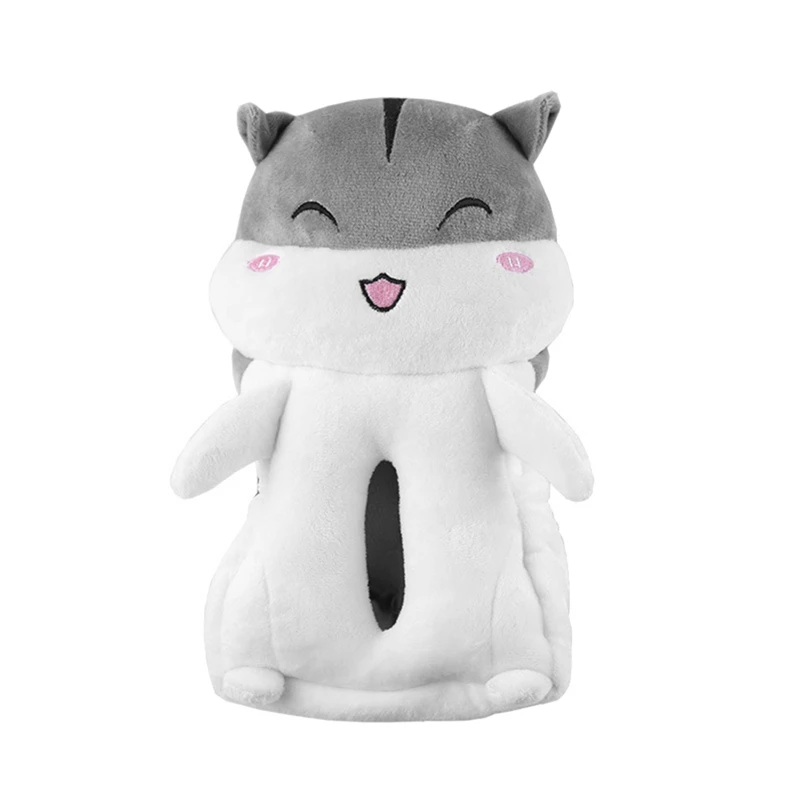 

Plush Tissue Holder Creative Cartoon Tissue Storage Box with Fixed Belt Home Car Interior