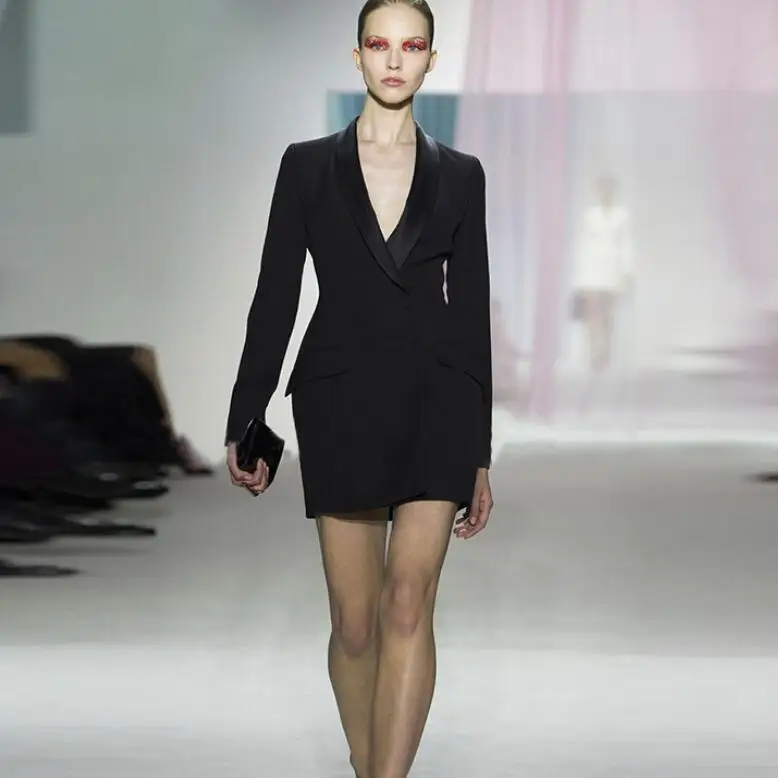 Женский блейзер с длинным рукавом элегантное облегающее деловое платье