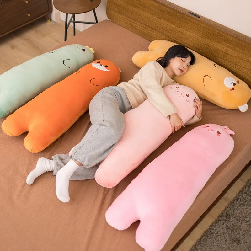 

110cm Super Soft Long Rabbit Pillow Dinosaur Plush Toys Stuffed Office Nap Sleep Rest Pillow Cushion Gift Doll for Kids Girls