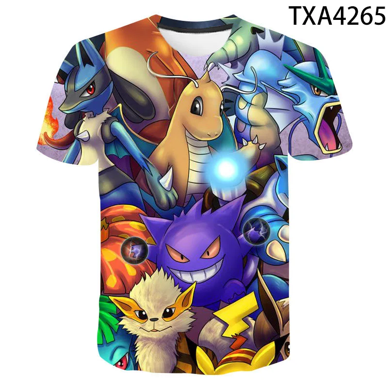 

2021 Summer Cartoon Anime 3D Men's Women's T-shirt Casual Streetwear Children's Fashion Short Sleeve Round Neck Top