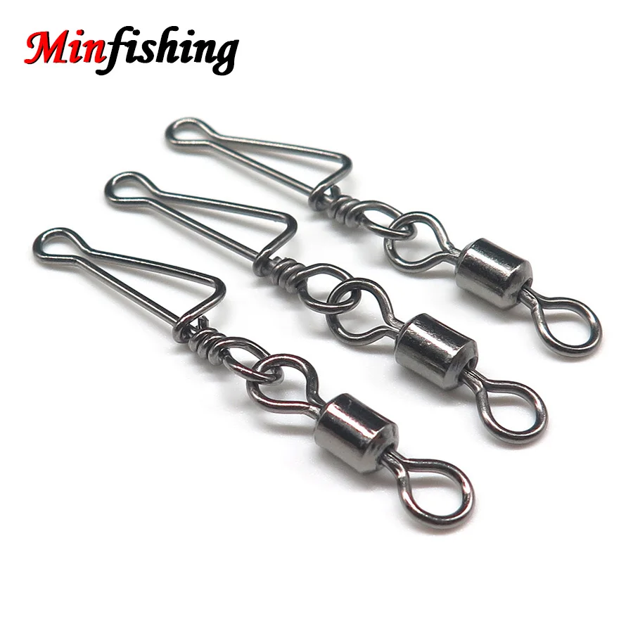 Minfishing 250 шт. Нержавеющая сталь рыболовный Вертлюг скользящий Три в одном