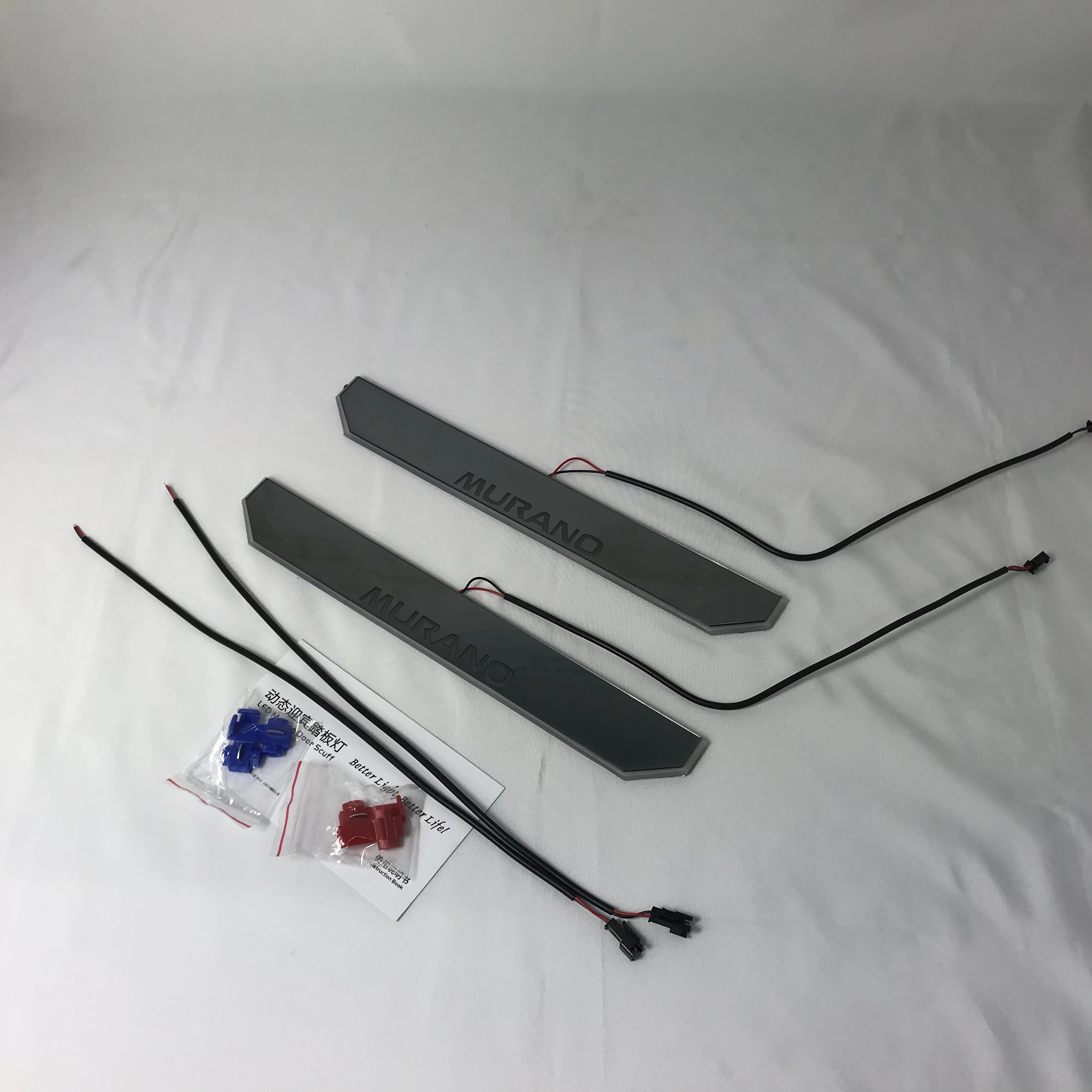 

RQXR led moving door scuff for Nissan Murano dynamic door sill plate flat lining overlays rgb flowing light