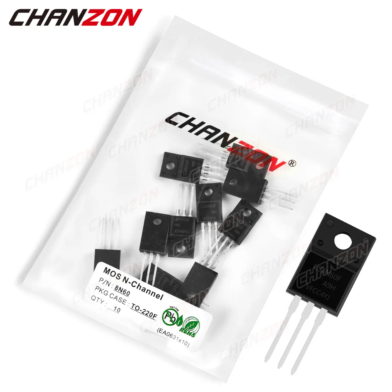 

10pcs 8N60 TO-220F N-Channel Mosfet Bipolar Junction Transistor BJT SIC Mos Field Effect Fets Triode Tube 8A 600V DIY