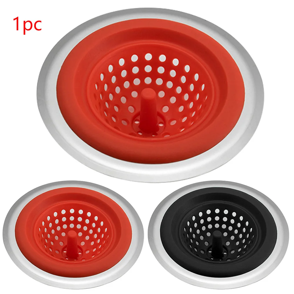 

Floor Drain Hair Stainless Steel Bathroom Silicone Deodorize Strainer Sink Kitchen Anti-blocking Stopper