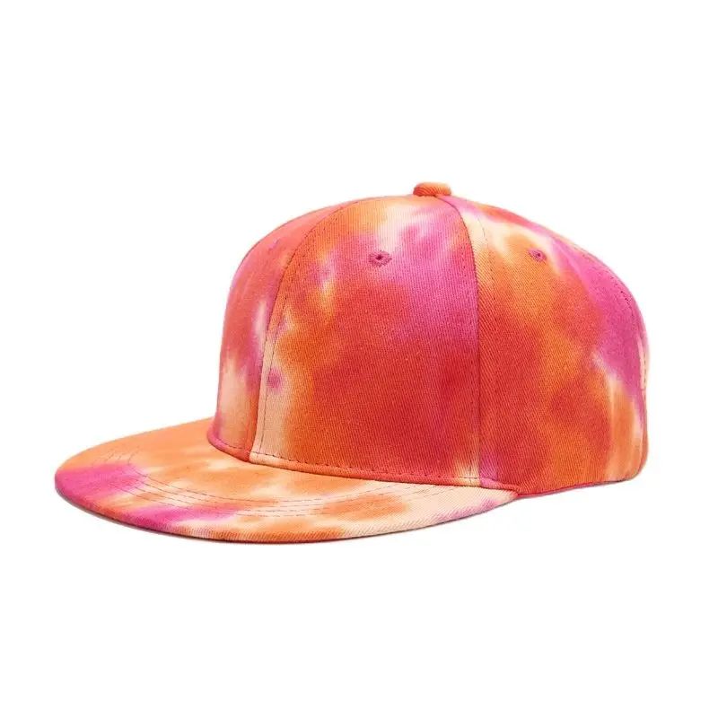 

Summer Unisex Tie Dye Baseball Cap Women and Men Casual Breathable Adjustable Snapback Hat Flat Brim Hip Hop Caps Vintage Hat