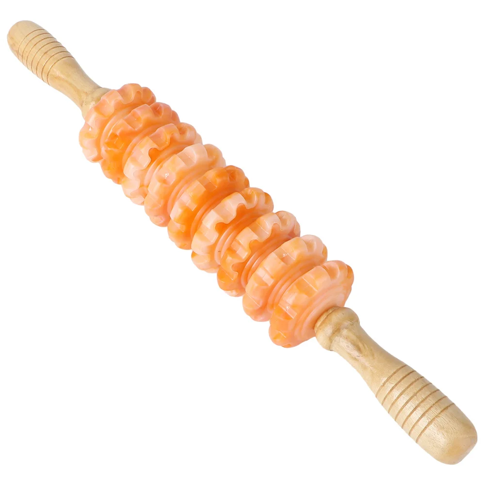 

Wooden Muscle Massager Body Roller Stick Therapy Relaxation Soothe Roller for Fitness Body (Random Color)