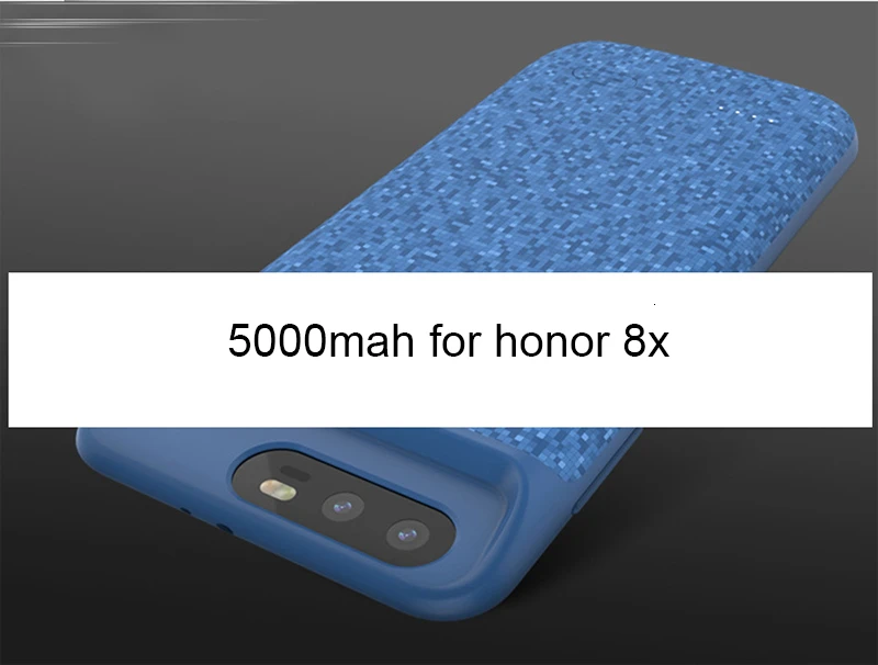 Blue for honor 8x Чехол с аккумулятором Voegk 5000 мАч для huawei Honor 9x 8x, мягкий тонкий чехол с зарядным устройством для huawei Honor 10 9 8, ударопрочный чехол на заднюю панель - Цвет: Blue for honor 8x