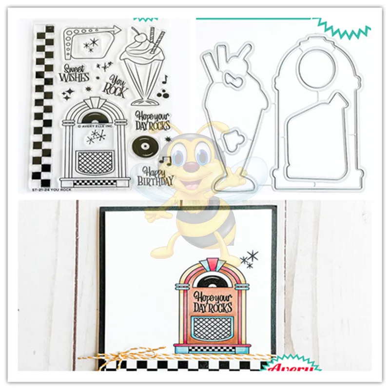 

You Rock Metal Cutting Dies and Stamps for Scrapbook Decoration Embossing Craft DIY Greeting Card Handmade 2021 New Arrive