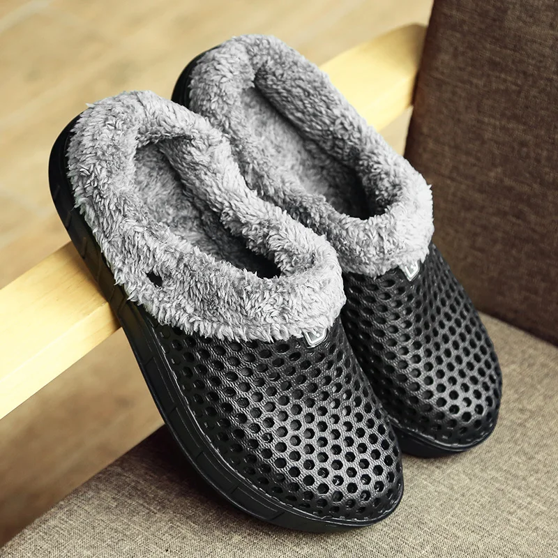 

Men and Women Winter Slippers Fur Slippers Warm Fuzzy Plush Garden Clogs Mules Slippers Home Indoor Couple Slippers