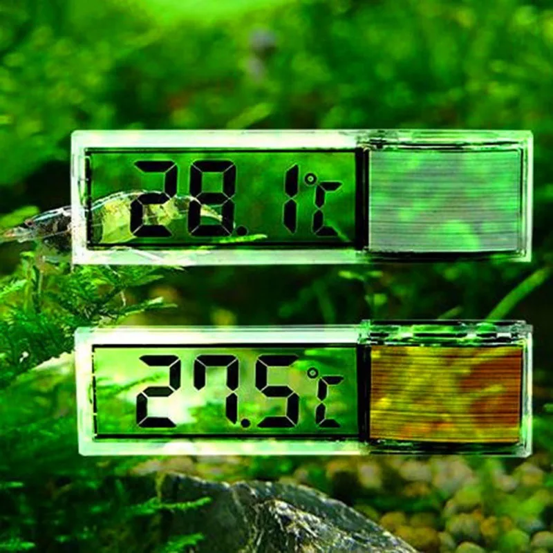 LED Crystal Display Screen Induction Type Fish Tank Thermometer 3D Number Electronic Water | Дом и сад