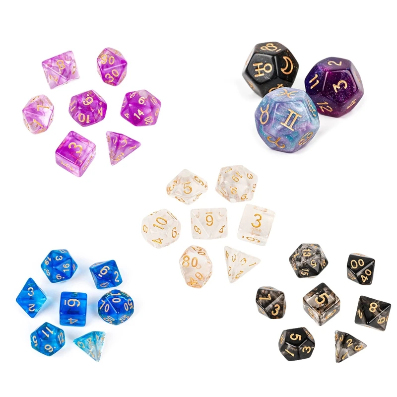 

Полимерные многогранные игральные кости с жемчужным узором MTG Pathfinder настольные игры для гадания астрологические карты Таро 094C