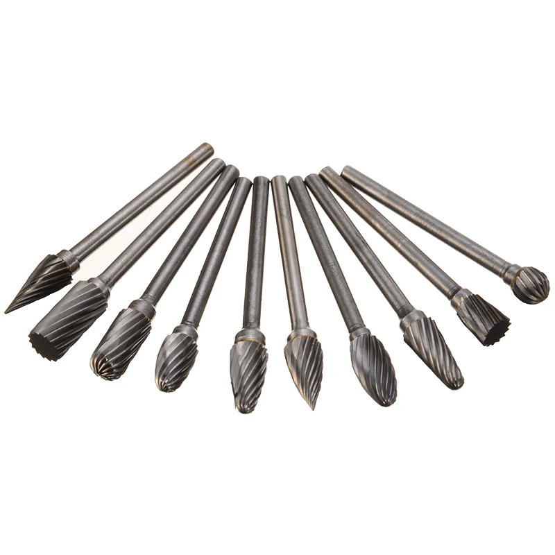 Новый 10 шт. 3 мм хвостовик Вольфрамовая сталь твердосплавные ротационные точки