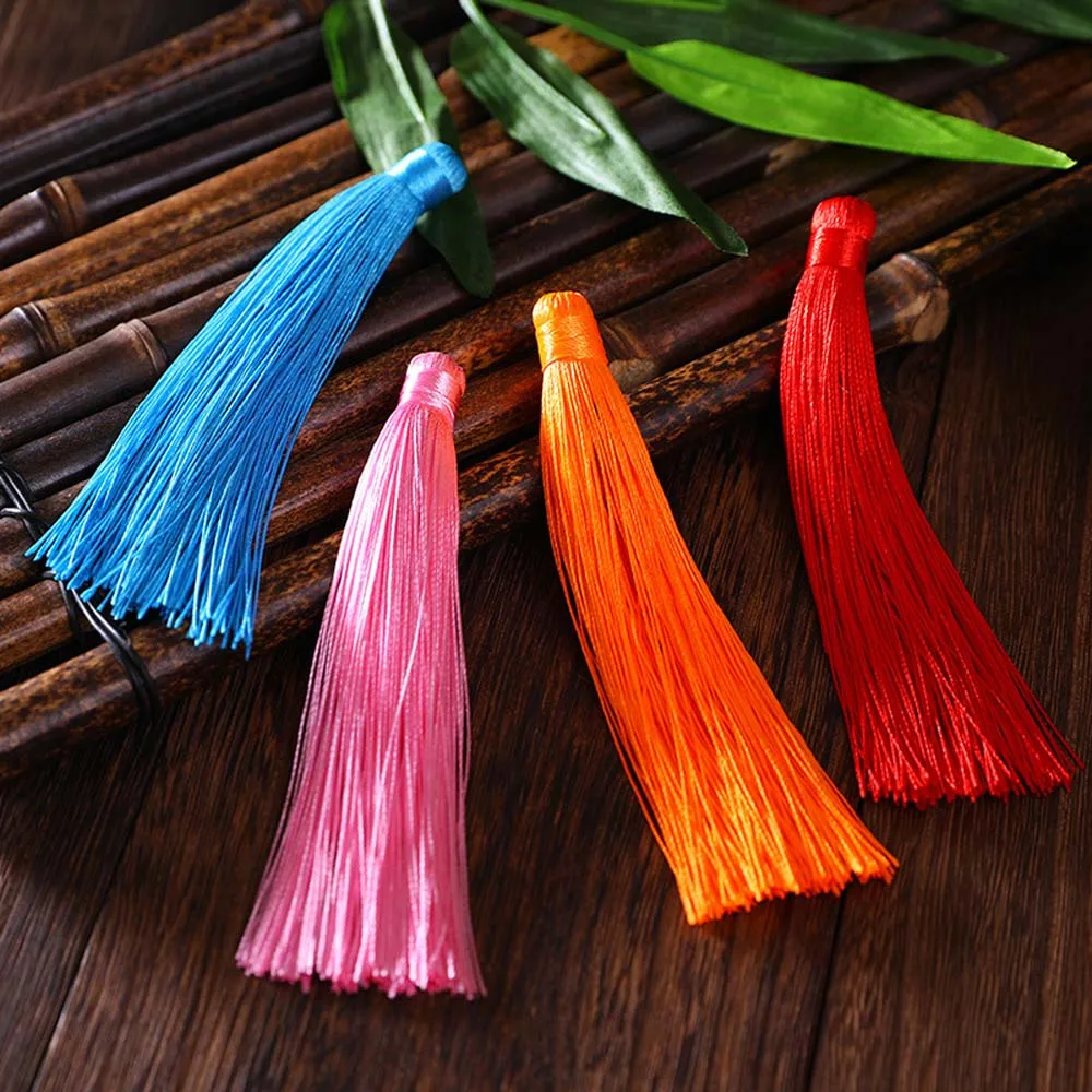 Многоцветная отделка из шелка и полиэстера 12 см кисточки хлопка с бахромой для