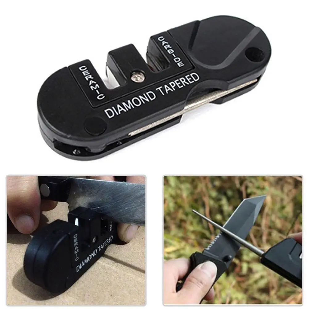 

Portable Tungsten Ceramic Carbide Knife Whetstone Sharpener Camp Tool Sharpen Hike Diamond Pocket outdoor Hook Fish A5C1