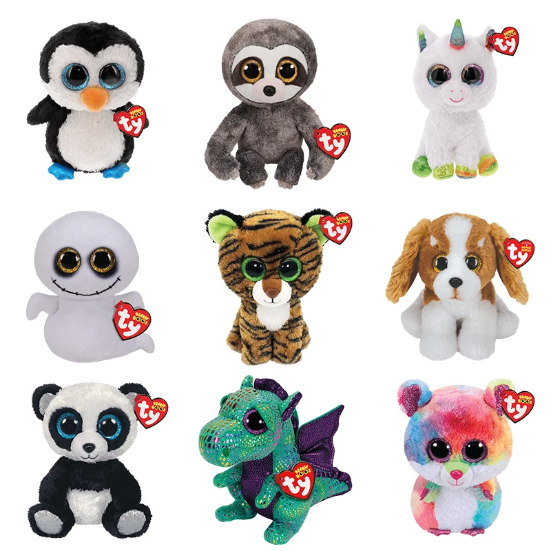 Ty Beanie Boos большие глаза Плюшевые Животные Куклы панда Единорог сова Мягкие
