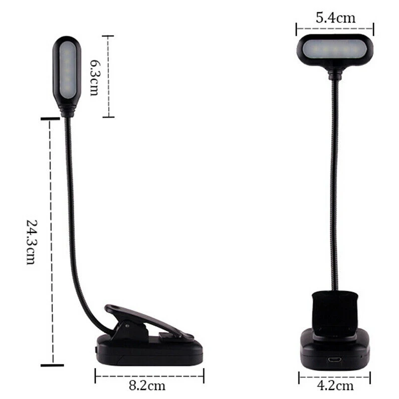 

Led Adjustable Clip On Lamp Light USB Charging Eye Protection Desk Lamp Reading Light CANQ889