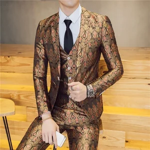 3 шт.2 шт., мужские костюмы на одной пуговице