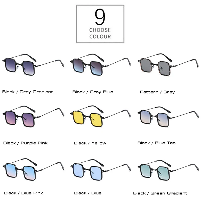 Мужские и женские очки в стиле ретро SHAUNA маленькие квадратные солнцезащитные с