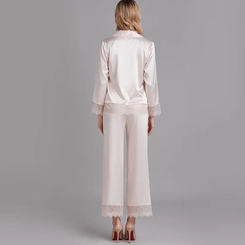 Пижамные комплекты Женская кружевная одежда для сна костюм цветочный халат