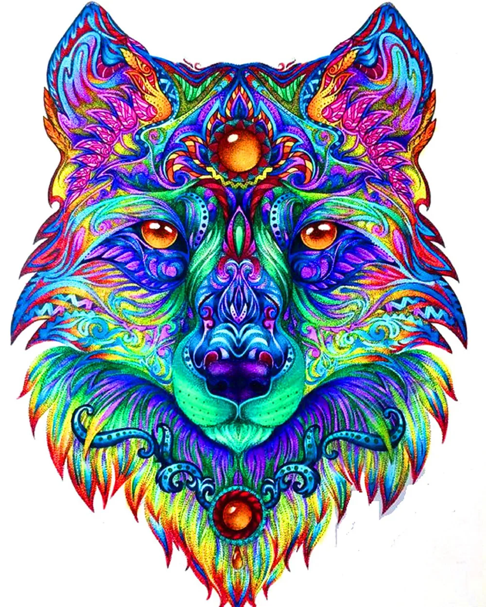 Красочная голова Волка 5D Diy наборы для алмазной живописи полная квадратная