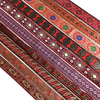 3 yards red vintage ethnic embroidery lace ribbon boho lace trim diy clothes bag accessories embroidered fabric