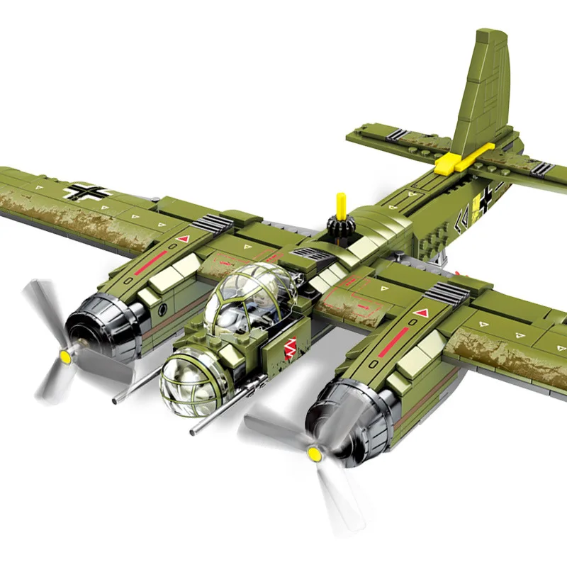 559 шт. военный Ju-88 бомбежка самолет строительный блок WW2 военный вертолет оружие Солдат модель кирпича комплект игрушки для детей