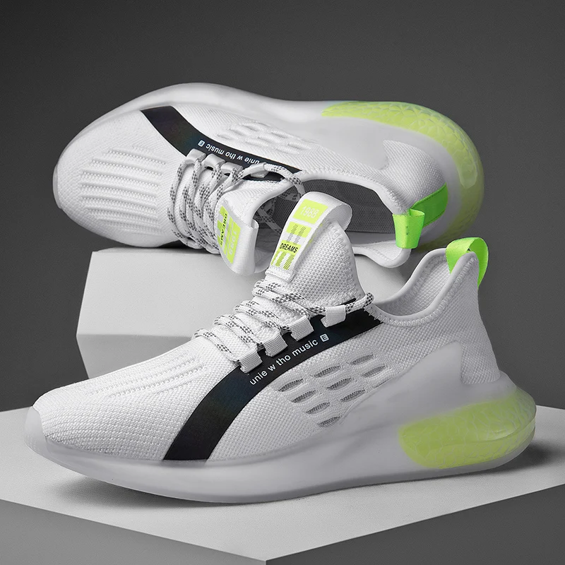 Мужские кроссовки из ТПУ удобная обувь для бега на шнуровке дышащие весны и