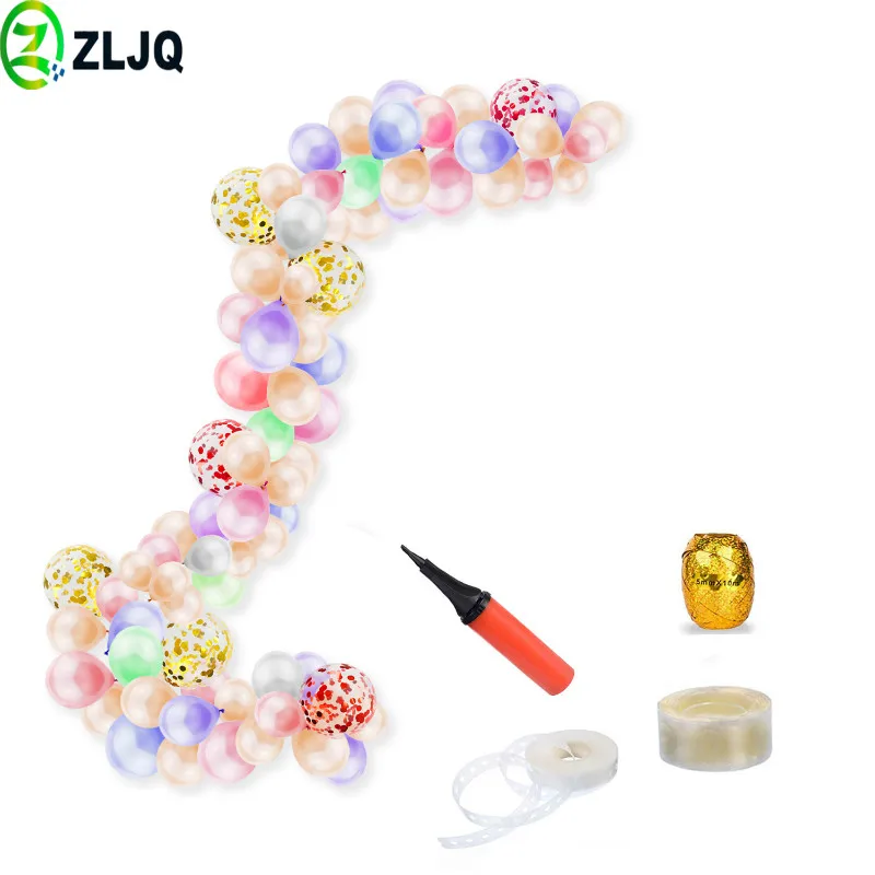 ZLJQ 100 шт набор воздушных шаров цепь Свадебные украшения Красочный латексный шар