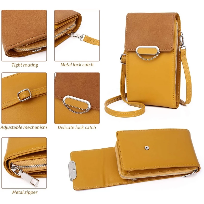 

Women PU Leather Crossbody Mobile Phone Shoulder Bag with Credit Card Slot H8WD