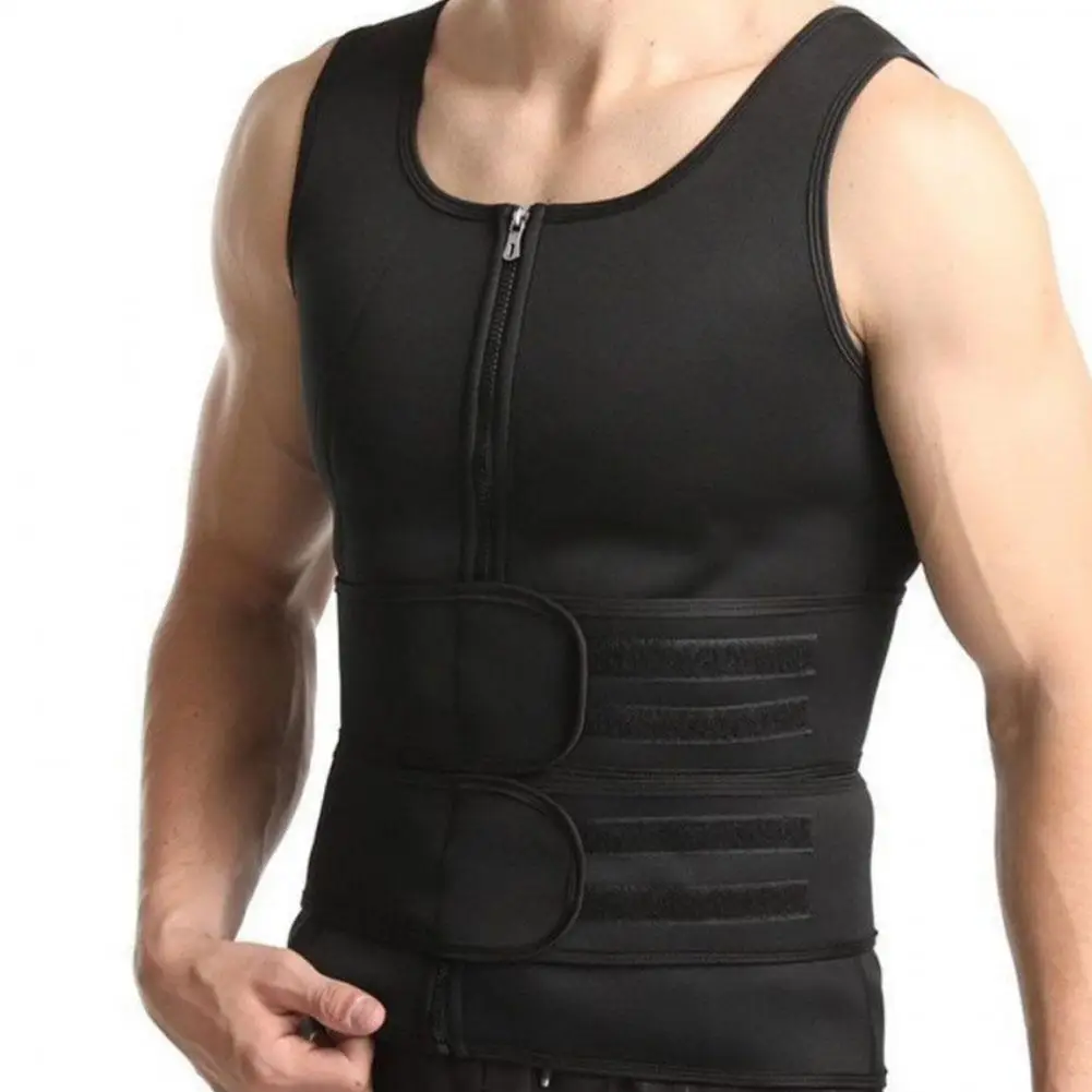 Мужской корректирующий жилет для тела сауна тренировочная рубашка с двойным
