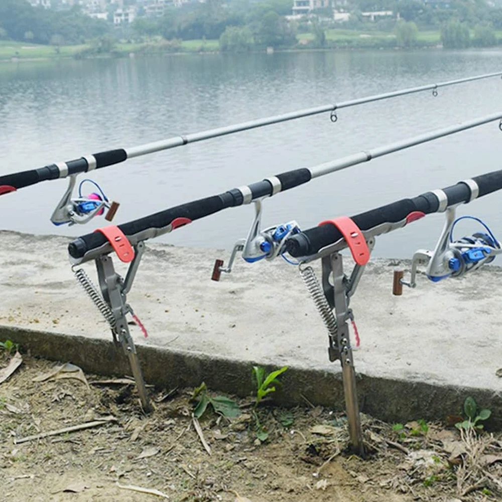 Automatic Spring Fishing Rod Holder Folding Stand for Bank Mount Adjustable Sensitivity Pole Rack Bracket | Спорт и развлечения