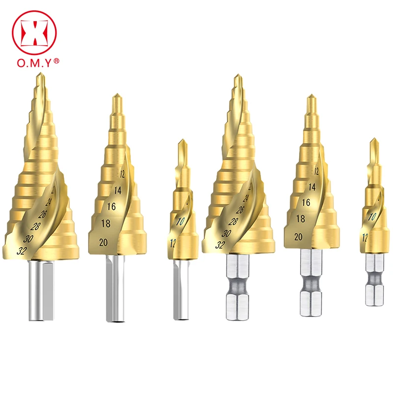 Набор спиральных ступенчатых Сверл из быстрорежущей стали 4-12/20/32 мм