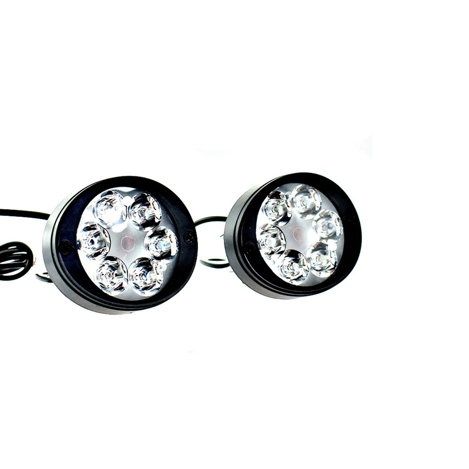 

2PCS 6 LED Set Bright Light Motorcycle Headlight Fog Driving Lights Front Head Lamp Beads Motorcycle Lamp Cooling back cover