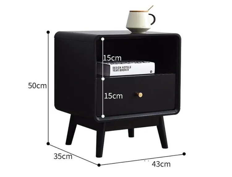 Прикроватный столик тумбочка из массива дерева в скандинавском стиле для дома