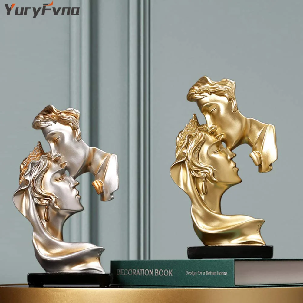 Эстрактная скульптура для влюбленных YuryFvna из смолы романтическая фигурка двоих