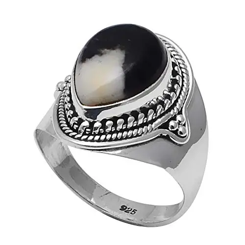 

Genuine Picasso Jasper Ring 925 Sterling Silver,USA Size :8.5, 2SR0221