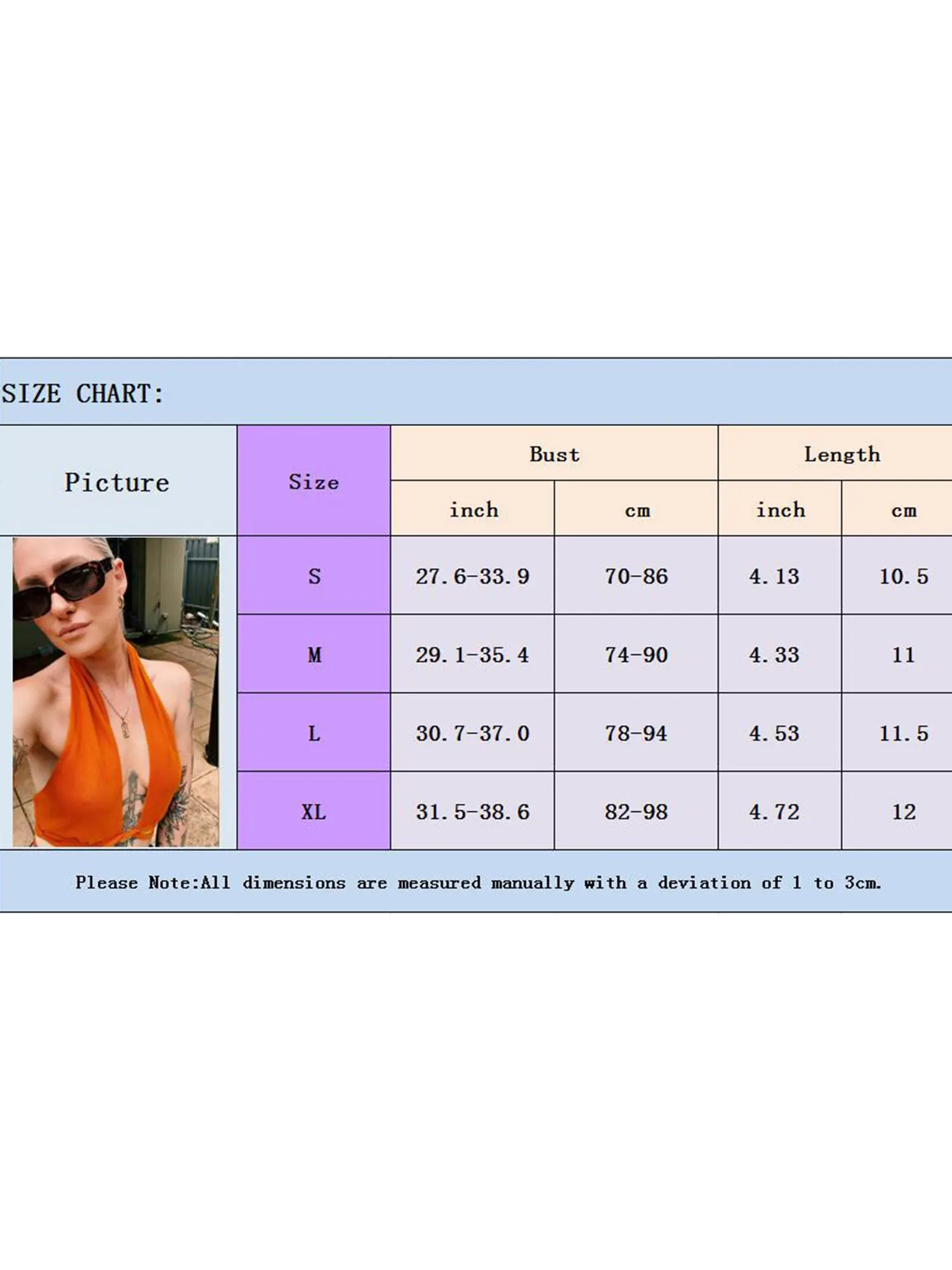 

Summer Women Sexy Sleeveless Crop Tanks Tops Solid Color Deep V-neck Off-the-shoulder Camisole Black/ Orange