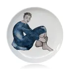 Декоративная керамическая плоская круглая тарелка с изображением акварели для мальчиков, домашнее настенное украшение, повседневная тарелка с рисунком танцовщицы