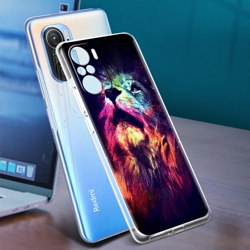 lion animal transparent soft case for xiaomi redmi 8 8a 9a 9c 9 note 7 8 8t 9 9s 10 pro k40 mi poco x3 nfc m3 tpu shell coque free global shipping