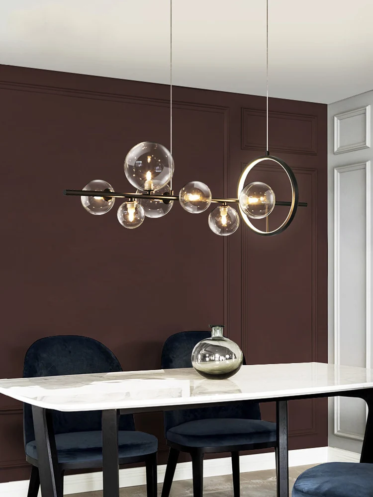 Light Luxury American Industrial Style Lamp for Restaurants - Creative Bar Table Glass Bubble Chandelier image 3