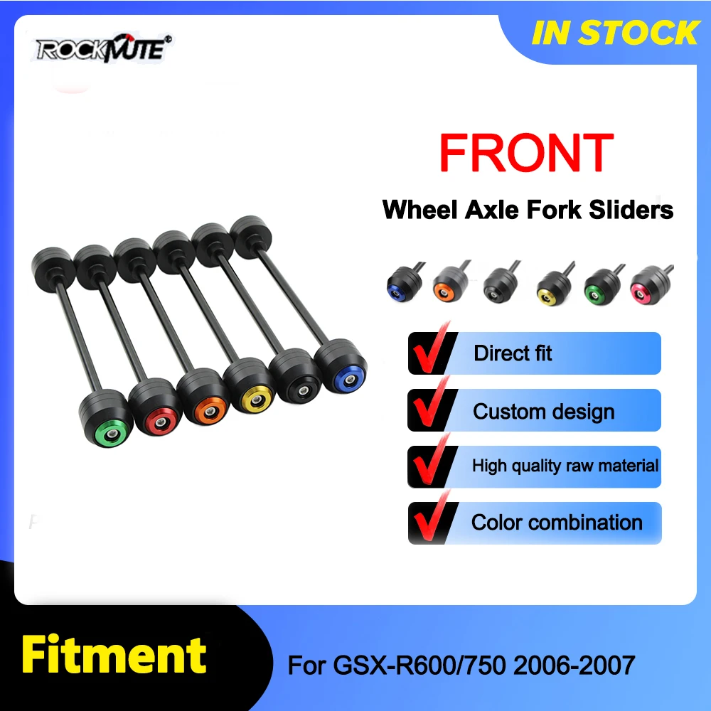 

For SUZUKI GSX-R600 GSX-R750 GSXR 600 750 2006-2007 Motorcycle POM Circle Front Axle Fork Crash Sliders Wheel Protector