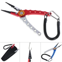 aviation aluminum multifunction fishing pliers scissors line cutter remove hook fishing tackle tool with rust protection hot