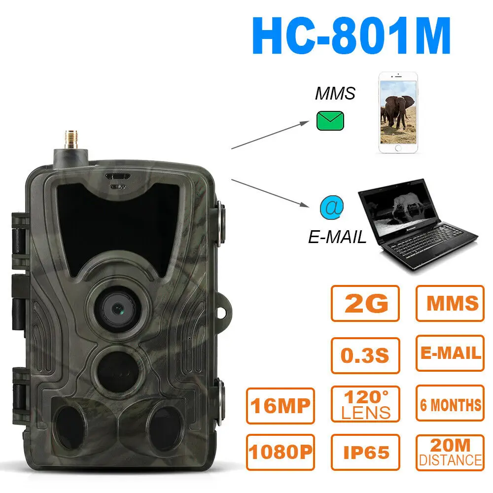 Охотничья камера 2G 20MP 1080P фотоловушка s SMS/MMS/SMTP 0 3 триггер времени ночного видения