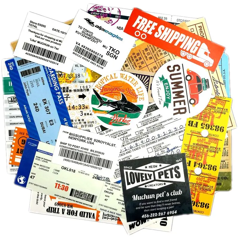28 водонепроницаемый посадочный талон креативный DIY блокнот наклейки чемодан