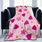 Вегетарианская еда, свежий сок, фрукты и ягоды, узор, плед, Фланелевое флисовое мягкое одеяло, теплый декор, диван, гостиная