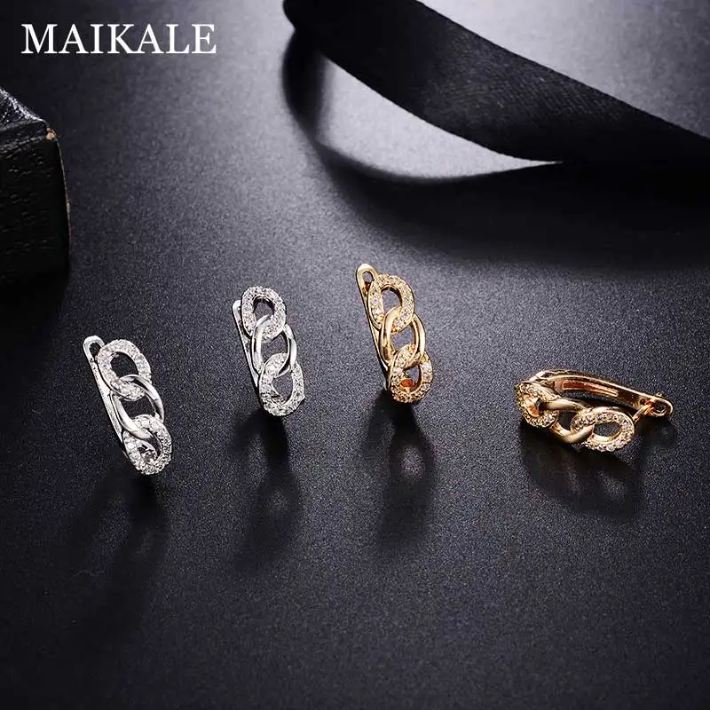 Женские классические серьги-гвоздики MAIKALE 8 форм медные золотистые и Серебристые