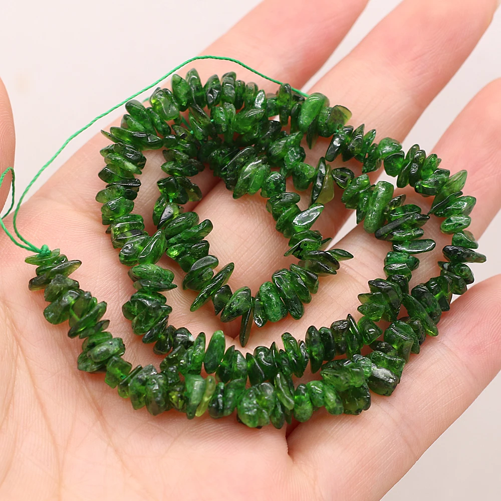 

Natural Green Spodumene Kunzite Stone Beads Freeform Chip Gravel Loose Beads for Jewelry Making DIY Necklace Bracelet Gift 15''