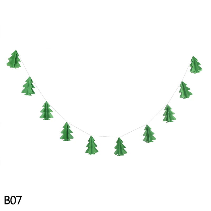 5-B07 1 шт. 2,5 м длина 3D в форме рождественской елки баннер бумага Гарланд на Рождество год вечерние подвесные Декор 8z - Цвет: 5-B07
