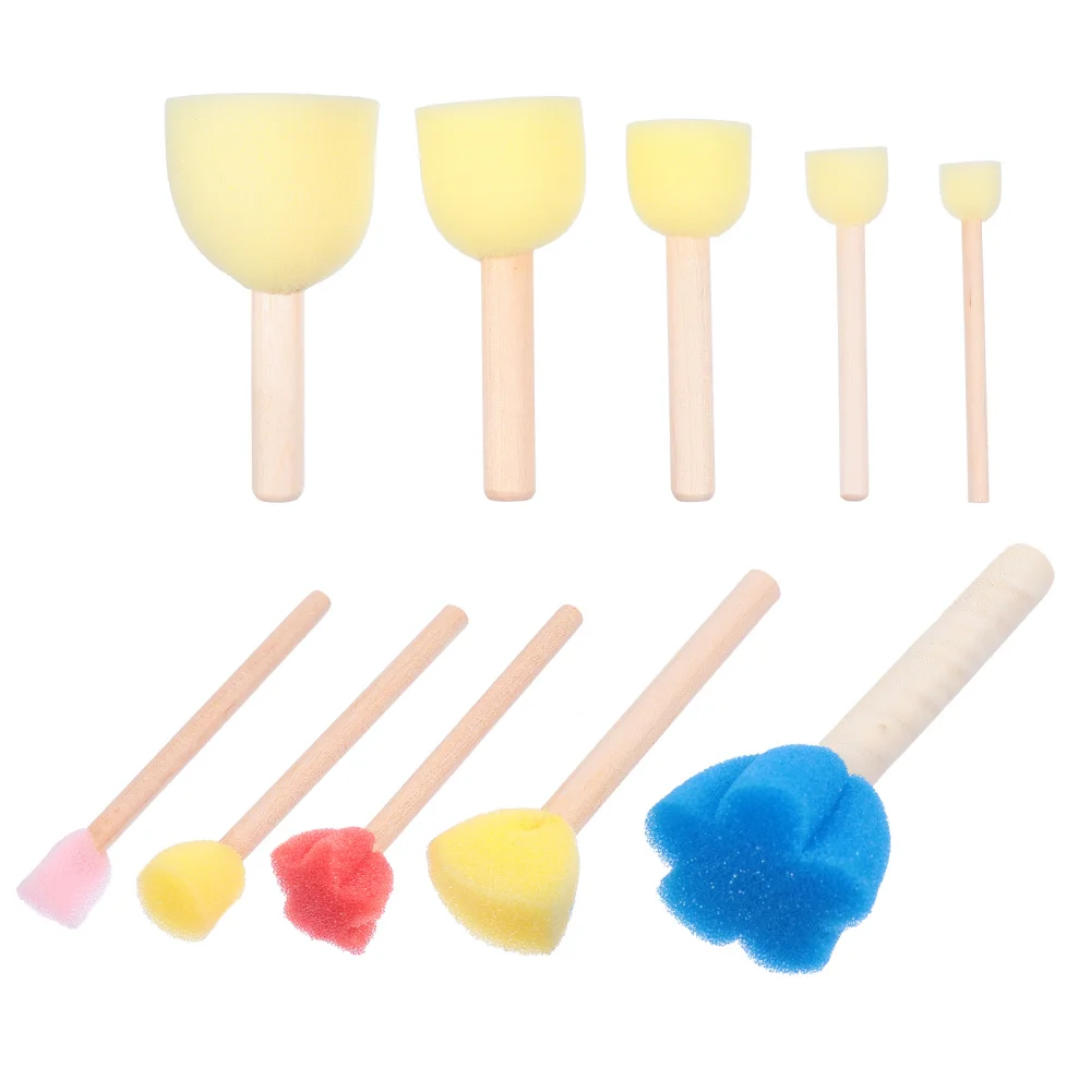 

10pcs Painting Sponge Brush DIY Painting Graffiti Drawing Tool Random Type Color